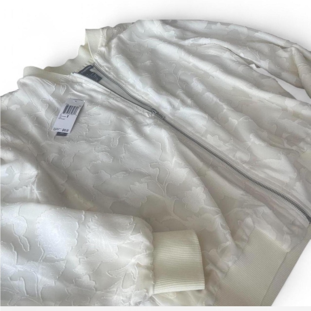 Vintage Y2K Chelsea & Theodore Cream Floral Bomber Jacket NWT size medium